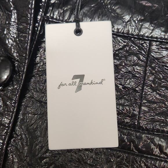 7 For All Man Kind Womens Black Leather Button Down Mini Skirt Size XS NWT $495 - Picture 14 of 16